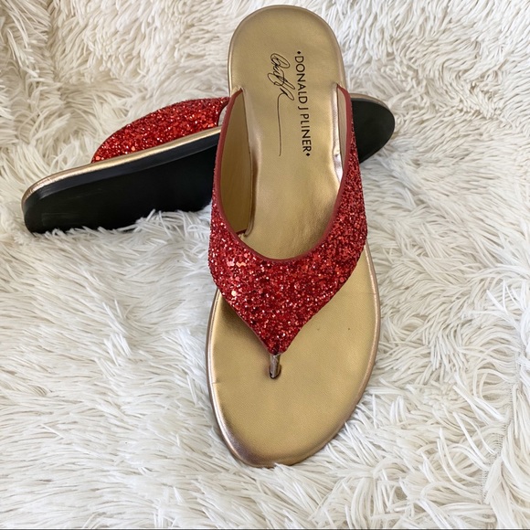 Donald J. Pliner Shoes - Donald J Pliner Red Thong Sandals 8